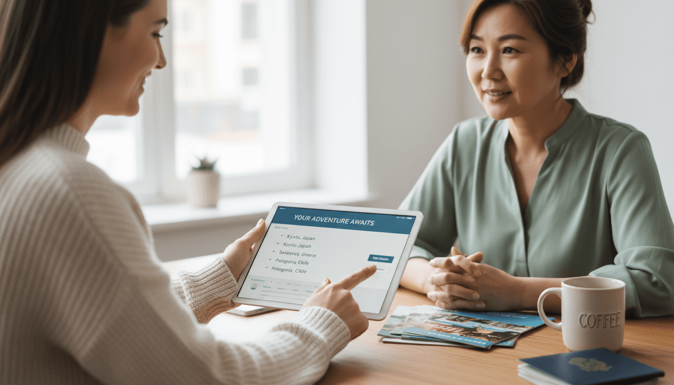 Travel consultant adjusting itinerary based on client feedback