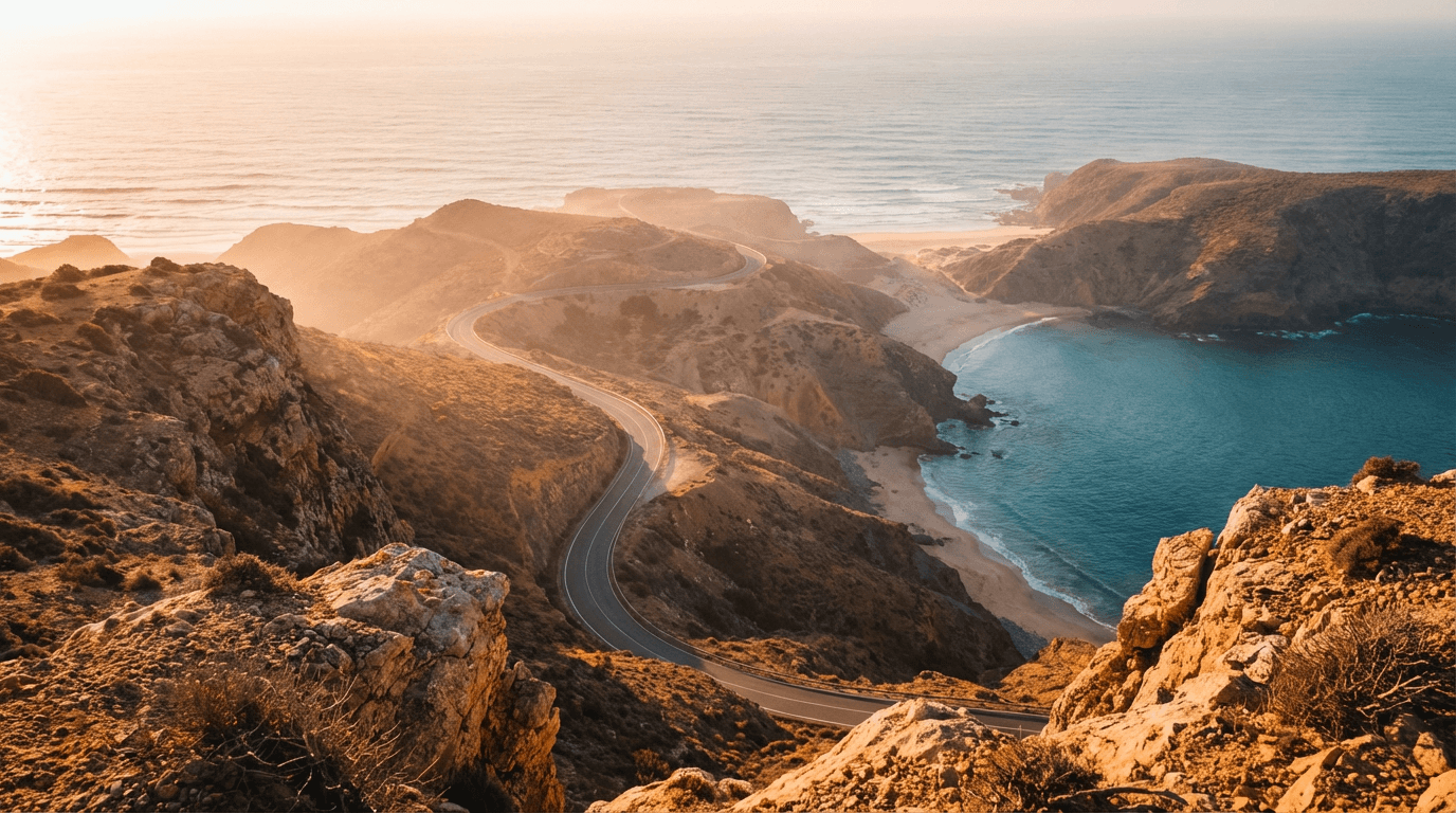 Premium vehicle journey along a Baltic coastal road